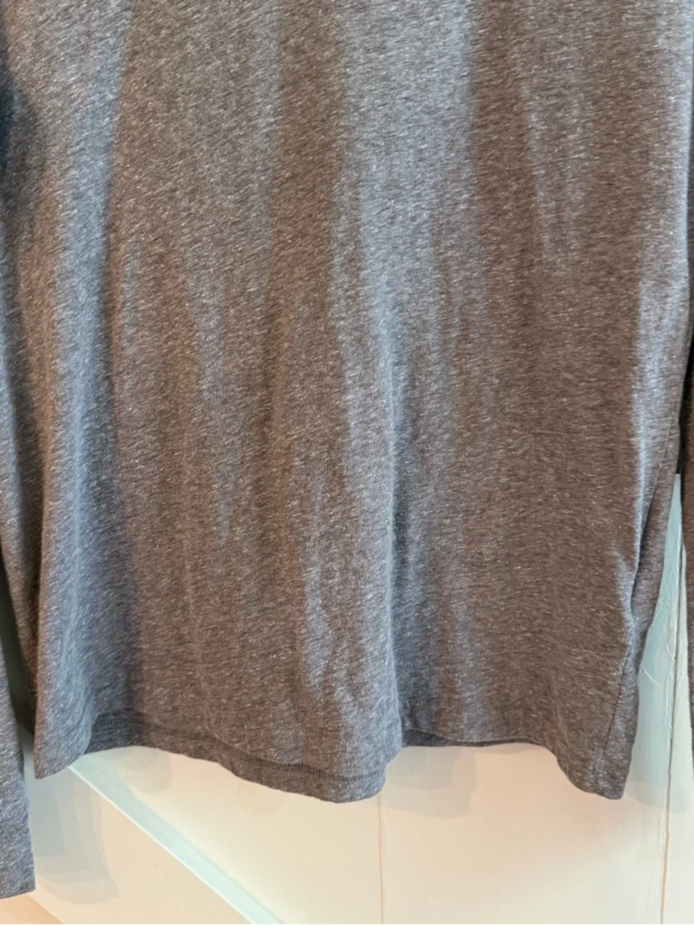 Abercrombie Kids Boys Gray Logo Long Sleeve Tee Shirt Casual Basic Size 13/14